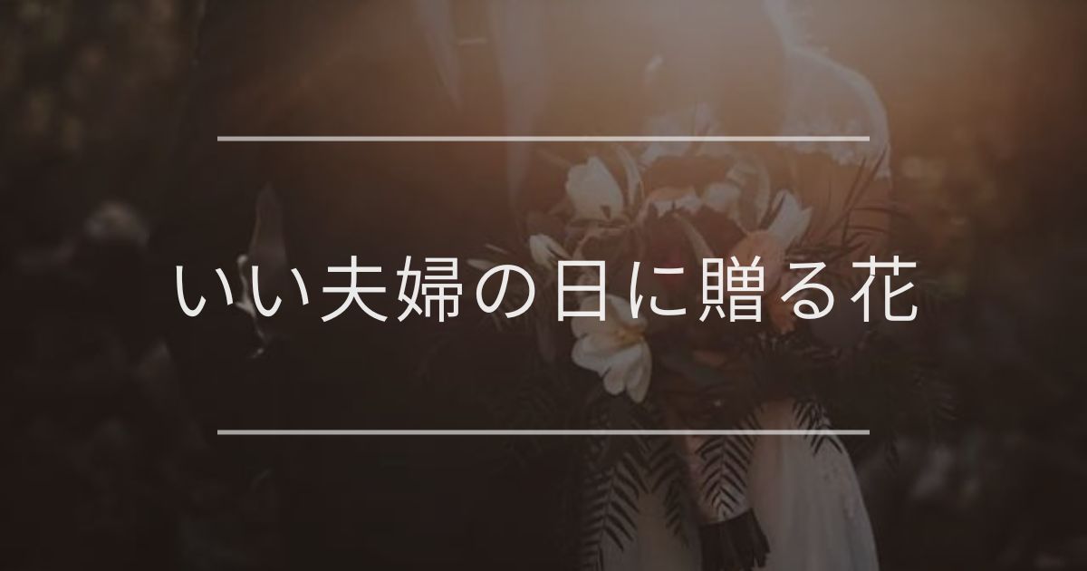 いい夫婦の日に贈る花｜おすすめと花言葉を紹介