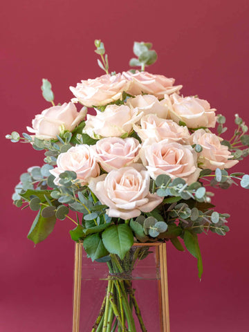 【店舗配送】バラの花束 12本 - ピンク -