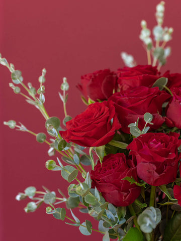 【店舗配送】バラの花束 12本 - レッド -