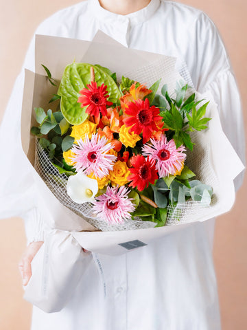 【10月の誕生花】ガーベラの花束L -ミックス-