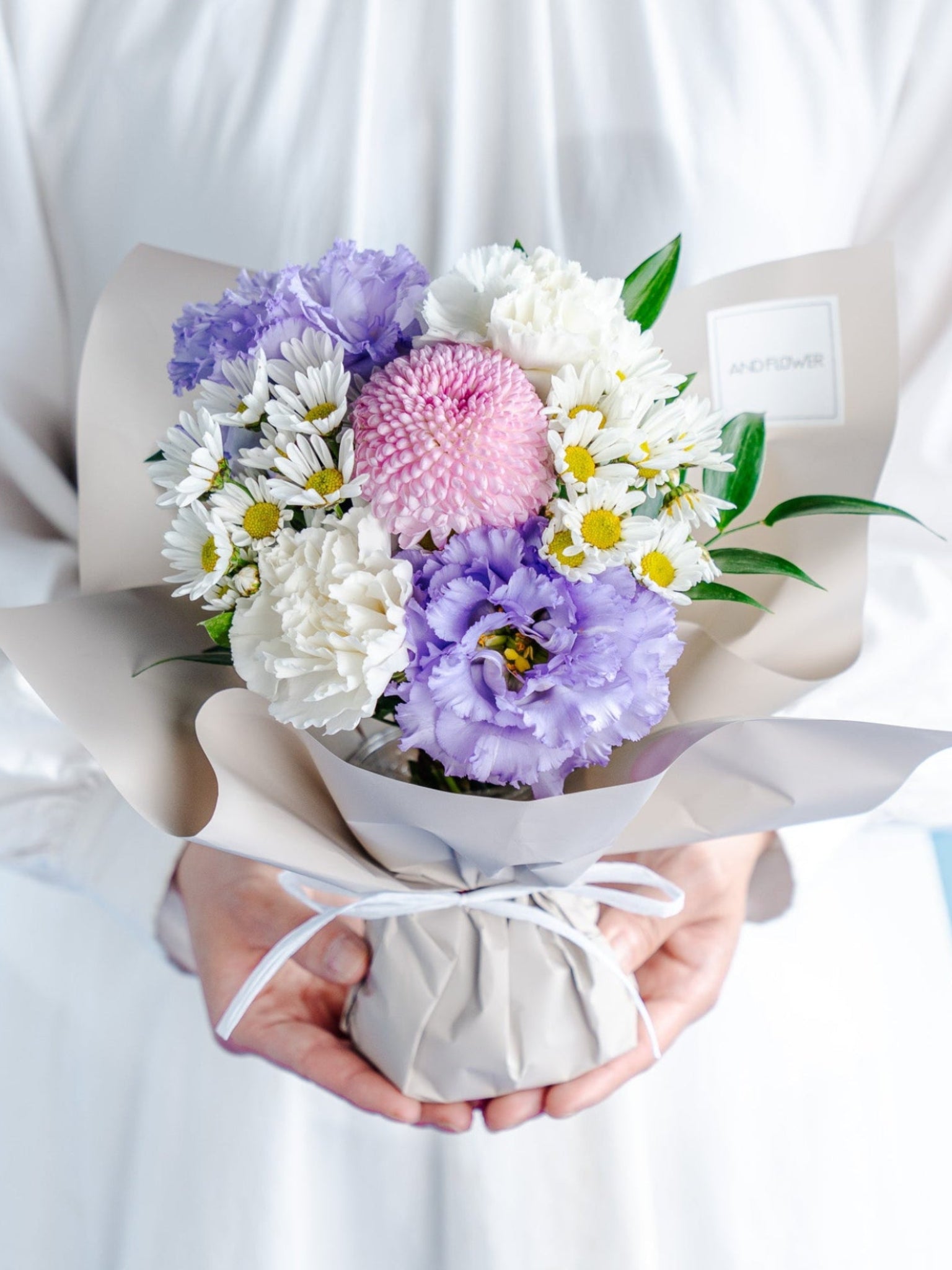 【お供え用】そのまま飾れる花束 S　- パープル -
