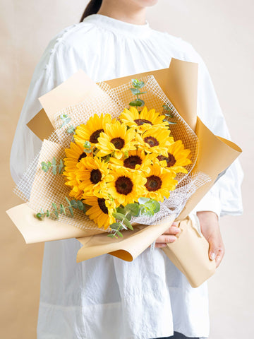 【7月の誕生花】定番のひまわり花束 L